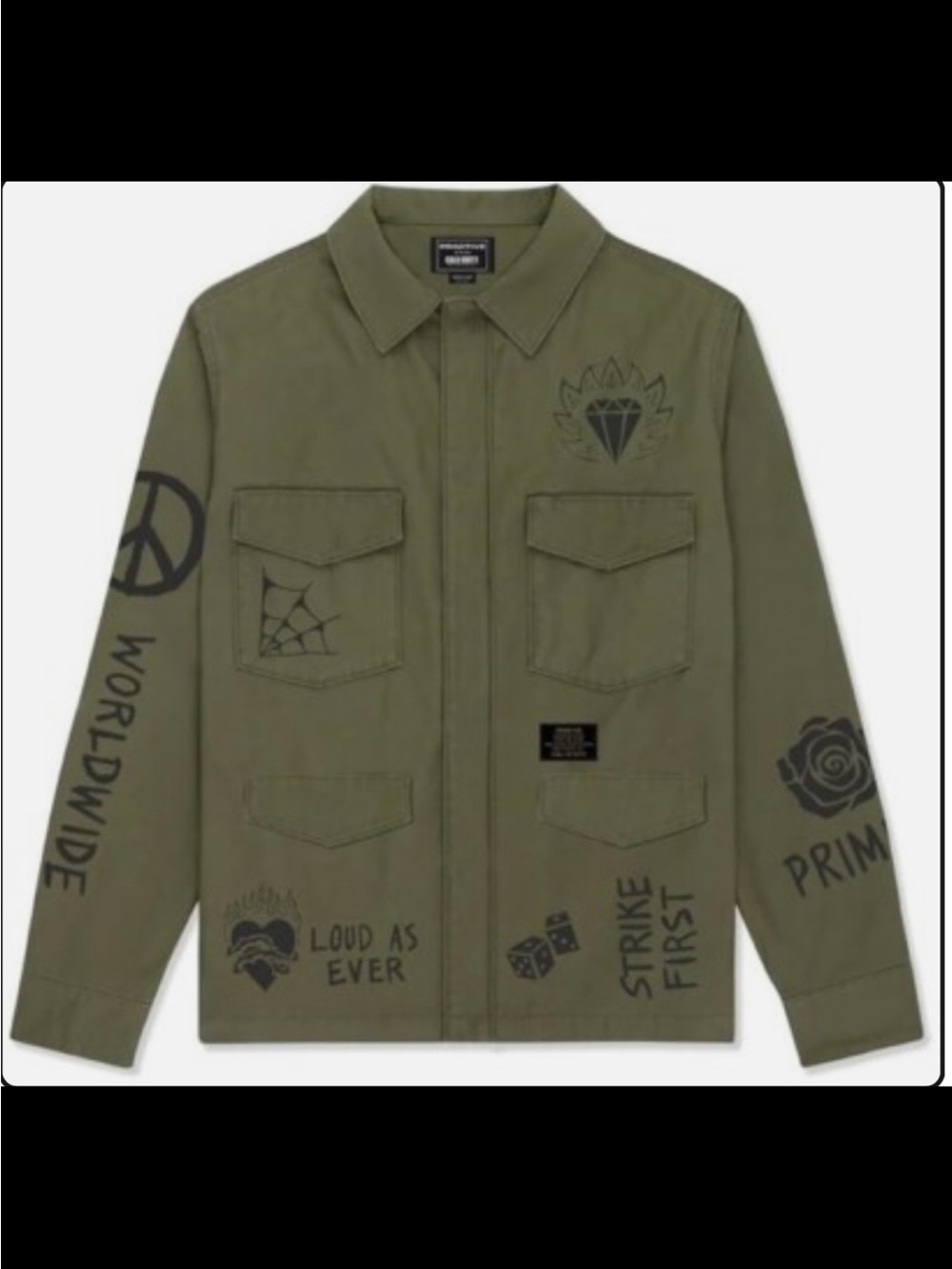 Primitive x Call of Duty Task Force Olive Green Army jacket Size XXL Streetwear